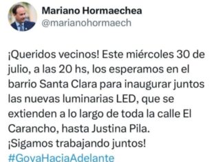 Inauguración de nuevas luminarias led en barrio Santa Clara