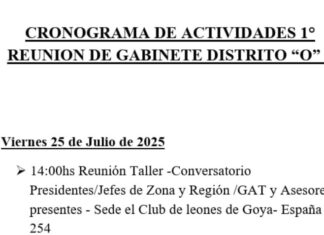 Club de Leones Goya programa de actividades