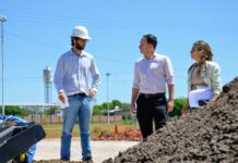 Construcción de la nueva terminal de omnibus de Goya