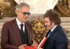 Andrea Bocelli fue condecorado por Javier Milei y dio un show musical en la Casa Rosada