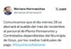 El Intendente anunció el pago de haberes del mes de Noviembre
