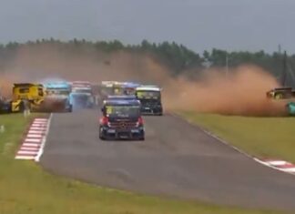 El impactante accidente que se produjo en una carrera de camiones en Brasil