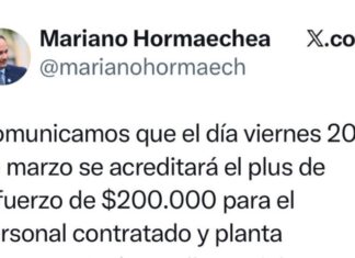 Intendente Mariano Hormaechea anunció el pago del plus de $200.000