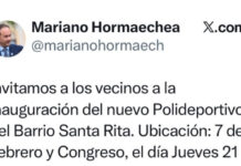 Inauguración nuevo Polideportivo Barrio Santa Rita