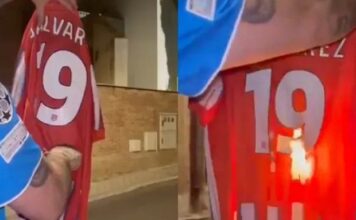 Hinchas del Atlético de Madrid quemaron la camiseta de Julián Álvarez