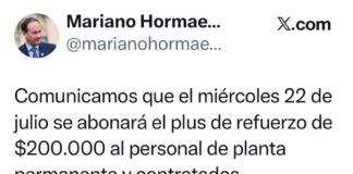 Anuncian el pago de Plus de Refuerzo Municipal