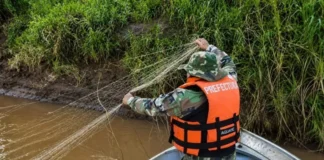 Incautaron en Corrientes más de mil metros de redes en el río Uruguay