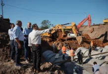 Juan P Valdés supervisó las obras hídricas sobre el arroyo Pirayuí