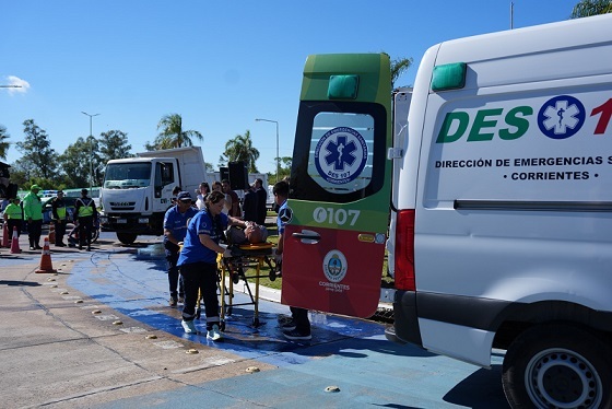 Corrientes realizó un simulacro de siniestro vial para concientizar a estudiantes secundarios