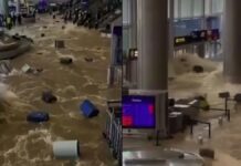 El aeropuerto de Bangkok se convirtió en un río